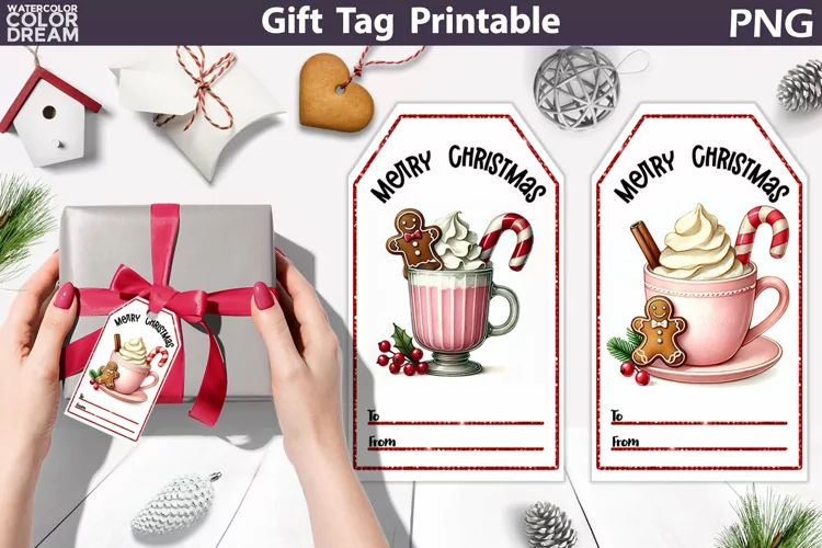 Christmas Gift Tag | Christmas Coffee Gift Tag Printable