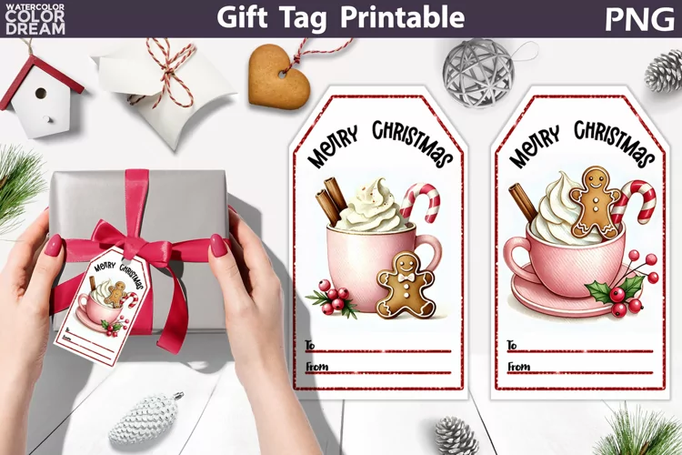 Christmas Gift Tag | Christmas Coffee Gift Tag Printable