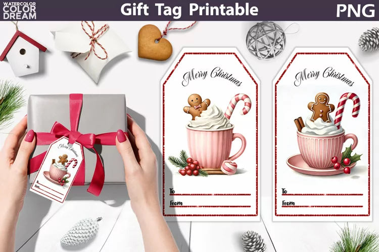 Christmas Gift Tag | Christmas Coffee Gift Tag Printable
