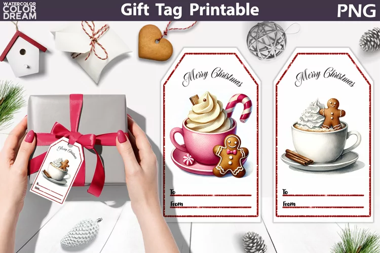 Christmas Gift Tag | Christmas Coffee Gift Tag Printable