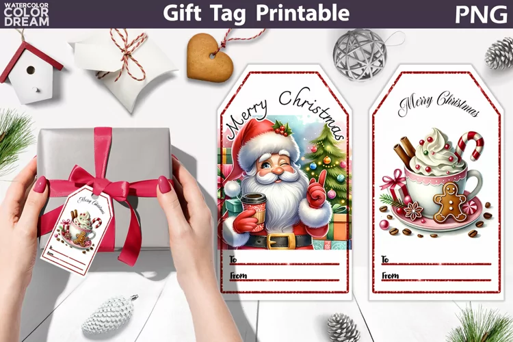 Christmas Gift Tag | Christmas Coffee Gift Tag Printable