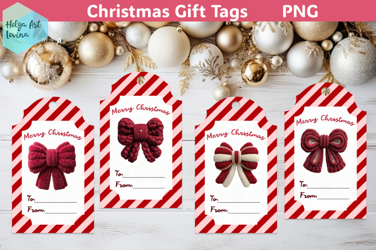 Christmas Gift Tags Printable, Latch Hook Yarn PNG