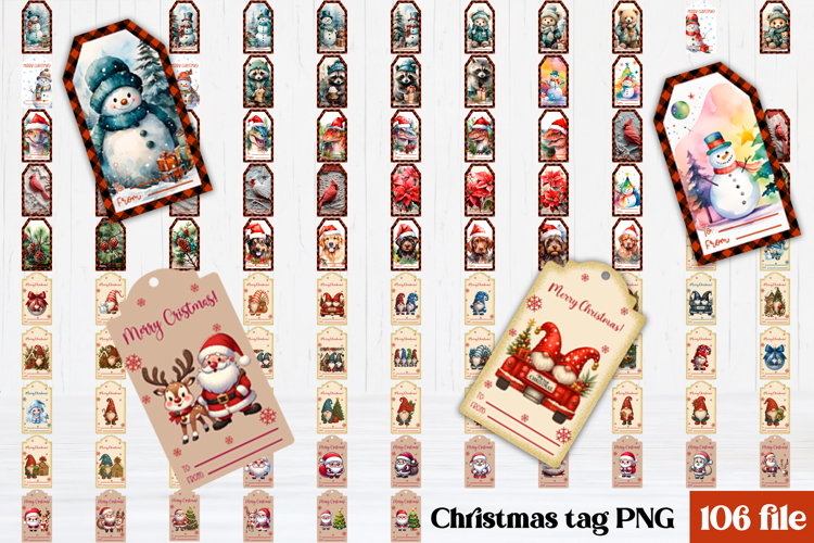 Christmas tags printable bundle | Christmas gnome gift tag