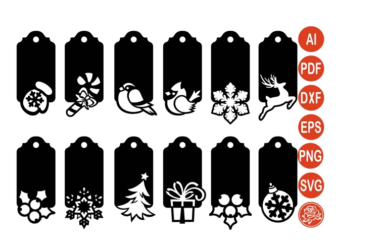 Christmas Gift Tags SVG - Holiday Gift Tag Cut Files