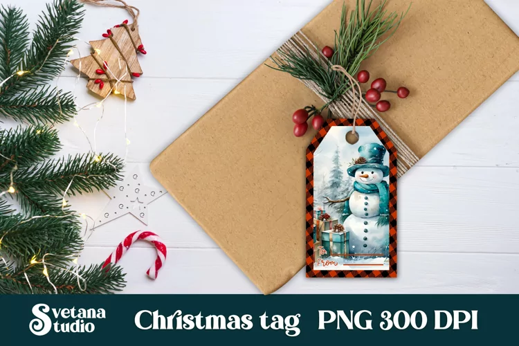Christmas tags printable | Christmas snowman gift tag