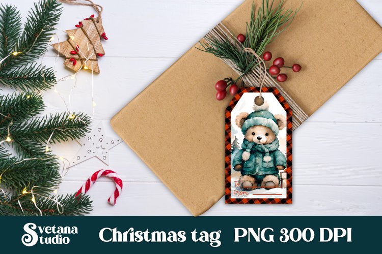 Christmas gift tags printable | Christmas bear gift tag