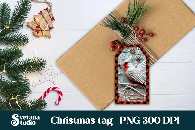 Christmas gift tags design | Cardinal gift tag printable