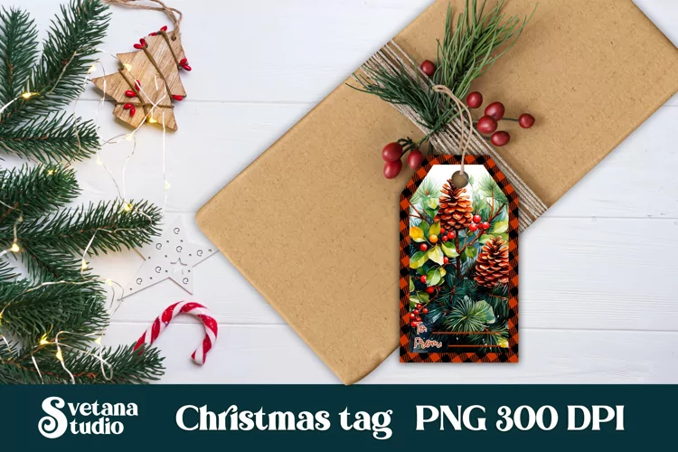 Christmas gift tags PNG | Christmas tree cone gift tag