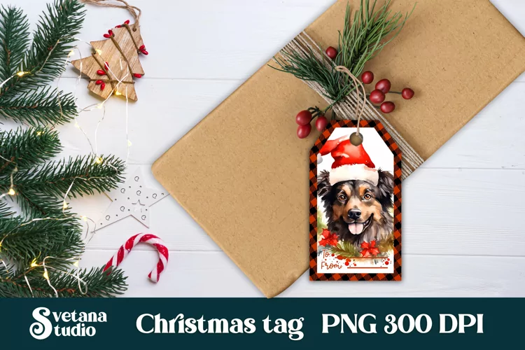 Christmas gift tags printable | Christmas dog gift tag