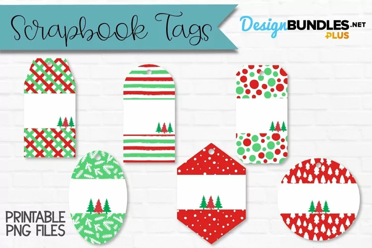 Christmas Scrapbook Tags | Christmas Gift Tags Wine Tags