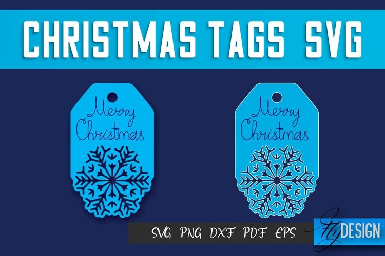 Christmas Tags SVG Design|Christmas Gift Decoration SVG | example image 1