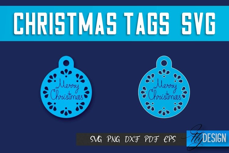 Christmas Tags SVG Design|Christmas Gift Decoration SVG | example image 1