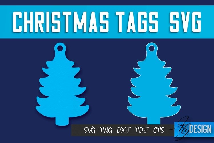 Christmas Tags SVG Design|Christmas Gift Decoration SVG | example image 1