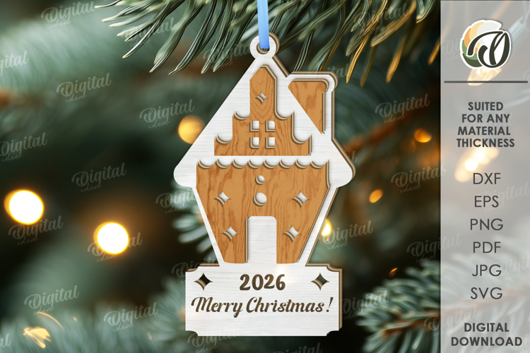 Christmas Tag Laser Cut. Christmas Tree Decor SVG