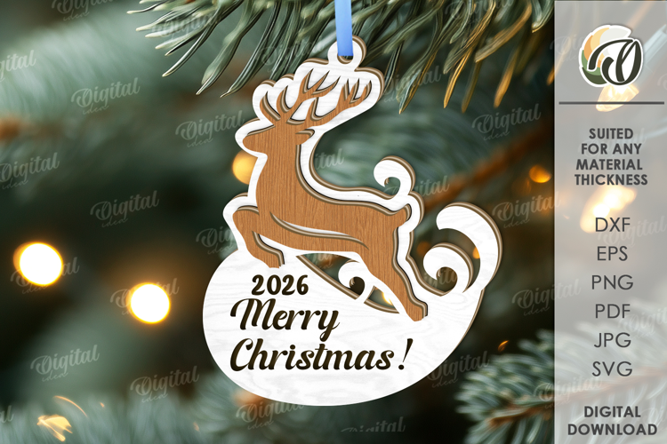 Christmas Tag Laser Cut. Christmas Tree Decor SVG