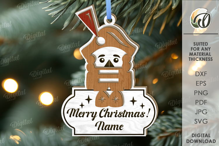 Christmas Tag Laser Cut. Christmas Tree Decor SVG
