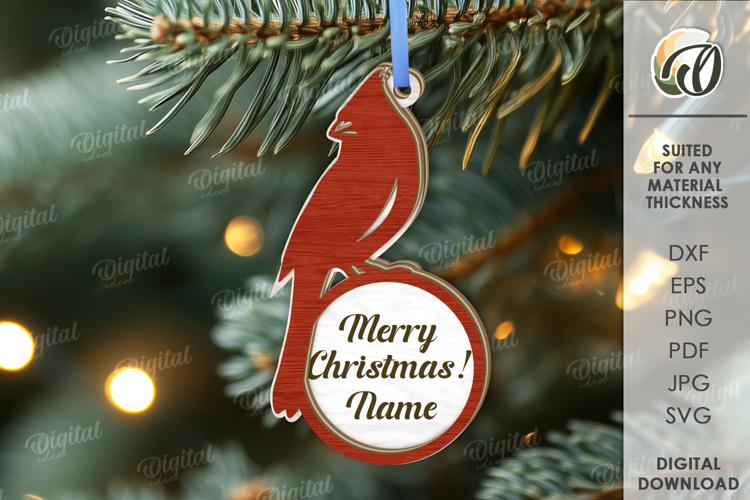 Christmas Tag Laser Cut. Christmas Tree Decor SVG