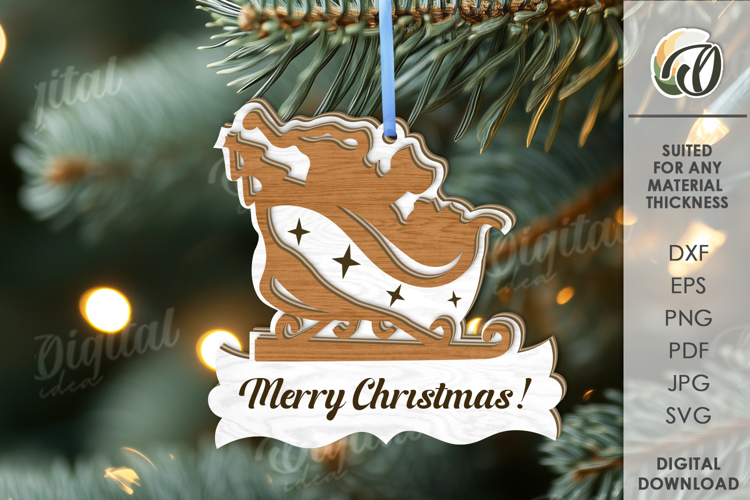 Christmas Tag Laser Cut. Christmas Tree Decor SVG