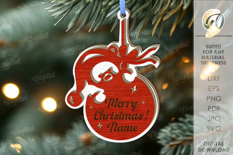 Christmas Tag Laser Cut. Christmas Tree Decor SVG