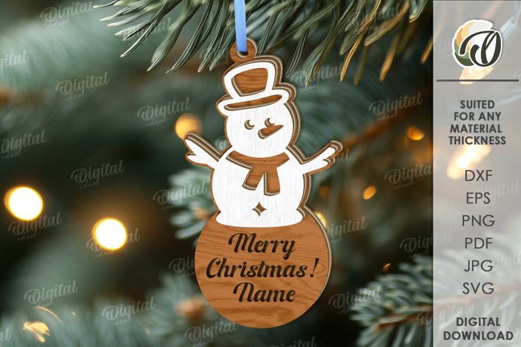 Christmas Tag Laser Cut. Christmas Tree Decor SVG
