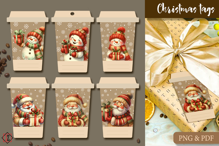 Christmas Tags "Coffee Cups"