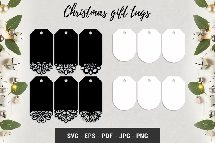 Christmas gift tags papercut templates | Snowflake ornament
