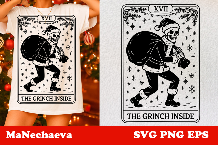 Christmas Clipart Black and White Image 4