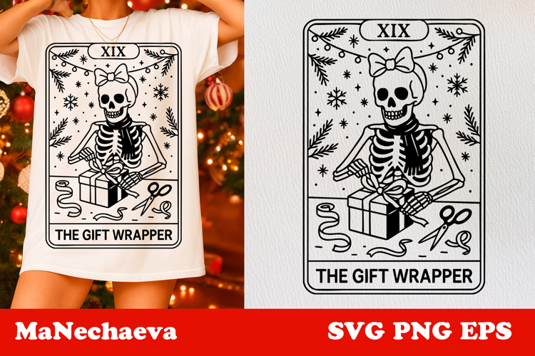 Christmas Clipart Black and White Image 3