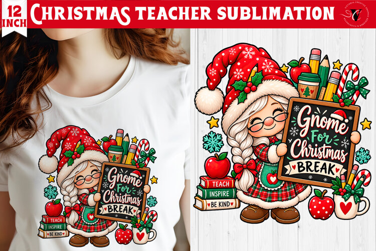Teacher Christmas sublimation | Classroom Sublimation example image 1