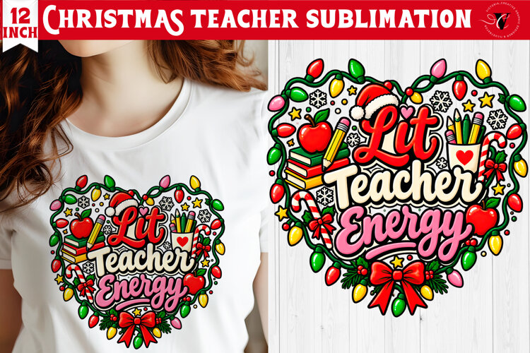 Teacher Christmas sublimation | Classroom Sublimation example image 1