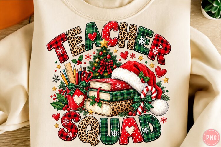 Christmas Teacher Squad PNG, Christmas Sublimation example image 1