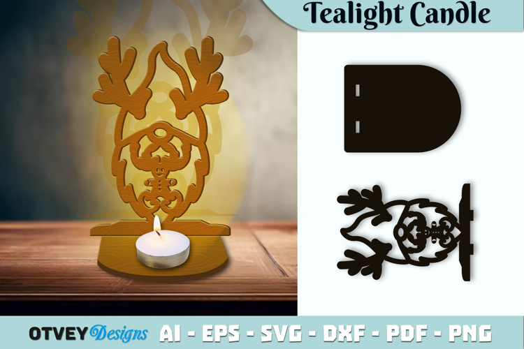 Gnome Christmas Tealight Candle Holder Lasercut