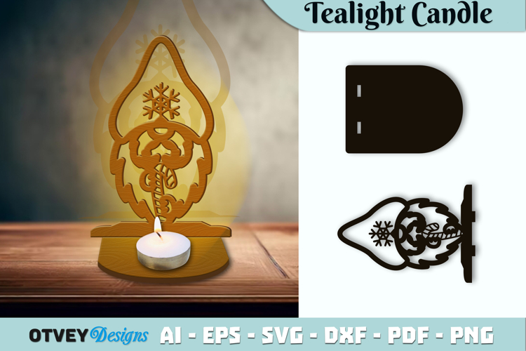 Gnome Christmas Tealight Candle Holder Lasercut