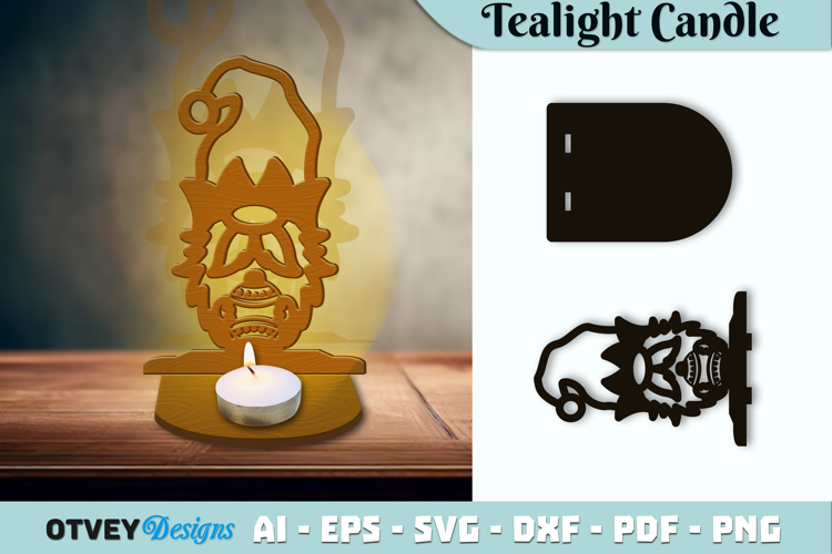 Gnome Christmas Tealight Candle Holder Lasercut