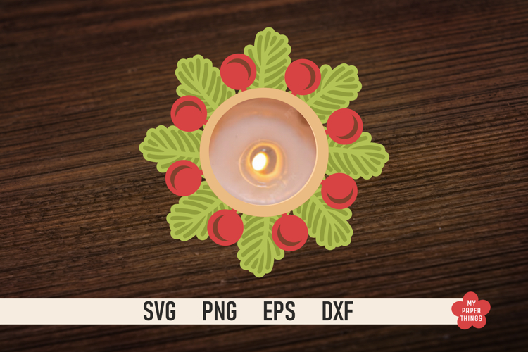 Christmas Tealight Candle Holder svg, Laser Cut Files