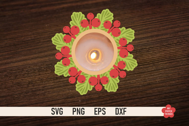 Christmas Tealight Candle Holder svg, Laser Cut Files