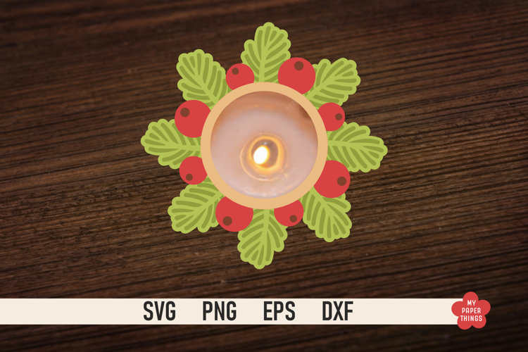 Christmas Tealight Candle Holder svg, Laser Cut Files