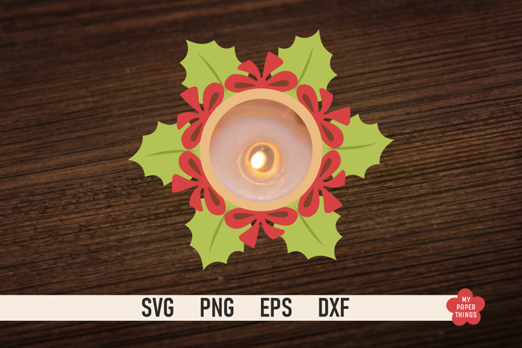 Christmas Tealight Candle Holder svg, Laser Cut Files