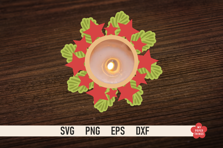 Christmas Tealight Candle Holder svg, Laser Cut Files