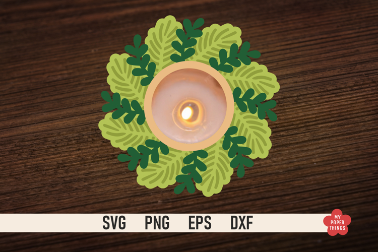 Christmas Tealight Candle Holder svg, Laser Cut Files