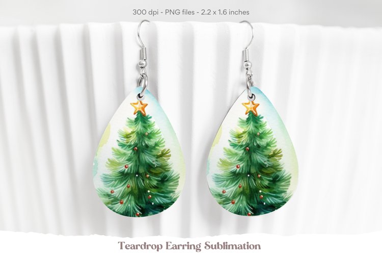 Christmas Teardrop Earring Sublimation | Christmas Earrings