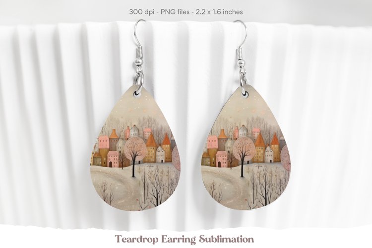 Christmas Teardrop Earring Sublimation | Christmas Earrings