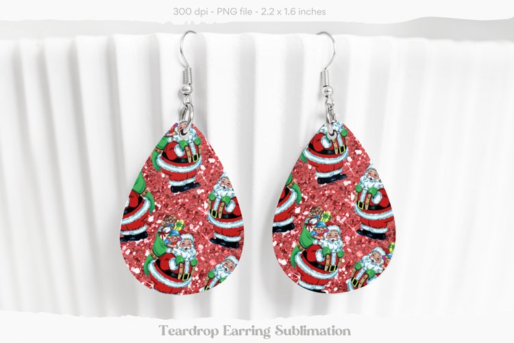 Christmas Teardrop Earrings | Christmas Sublimation Earrings