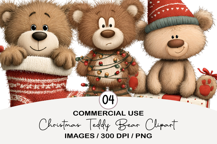 Christmas Teddy Bear Clipart PNG