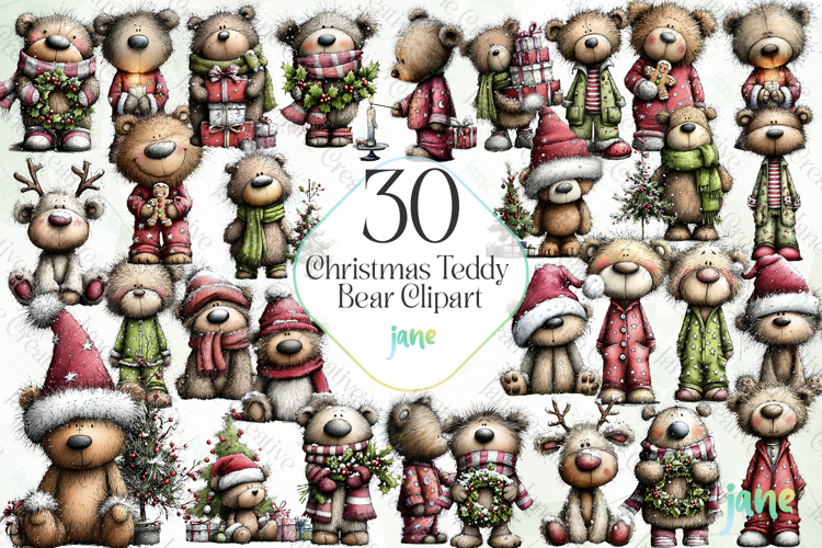 Christmas Teddy Bear Clipart