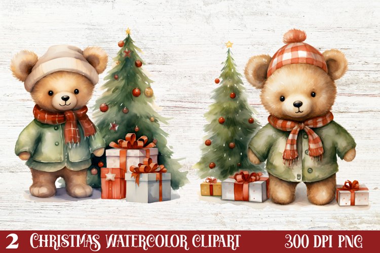 Christmas Teddy Bear Clipart Sublimation, Christmas PNG