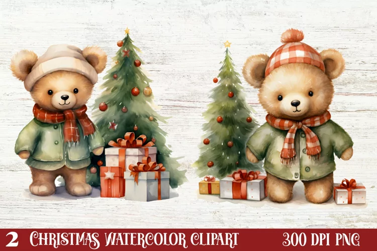 Christmas Teddy Bear Clipart Sublimation, Christmas PNG