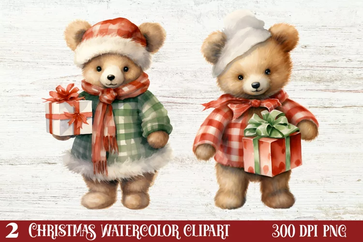 Christmas Teddy Bear Clipart Sublimation, Christmas PNG