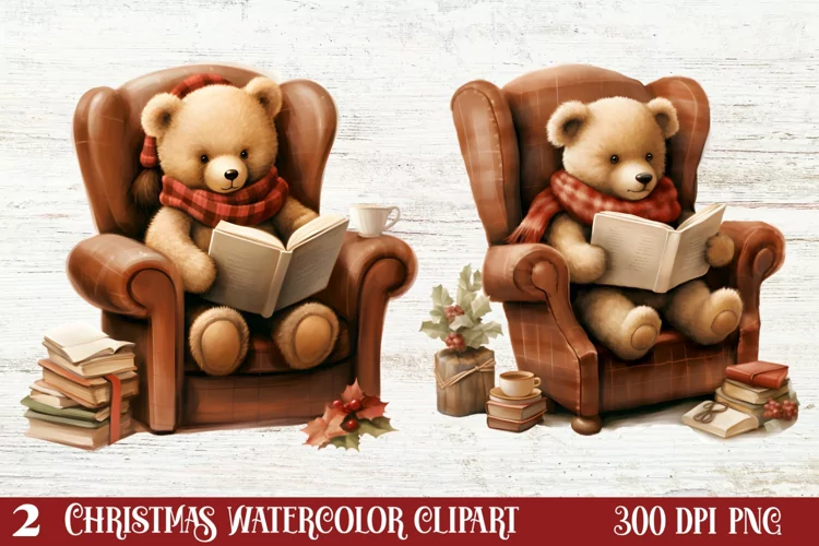 Christmas Teddy Bear Clipart Sublimation, Christmas PNG