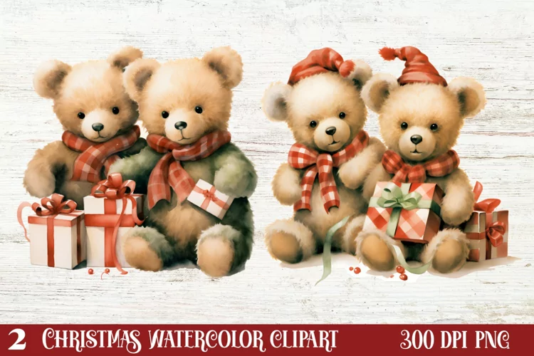 Christmas Teddy Bear Clipart Sublimation, Christmas PNG